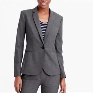 J. Crew Suiting 1035 Campbell Bi Stretch Tollegno 1900 Grey Single Button Blazer